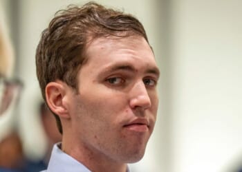 Tyler Robinson, accused of fatally shooting Charlie Kirk, appears during a hearing in Fourth District Court on Dec. 11, 2025, in Provo, Utah.