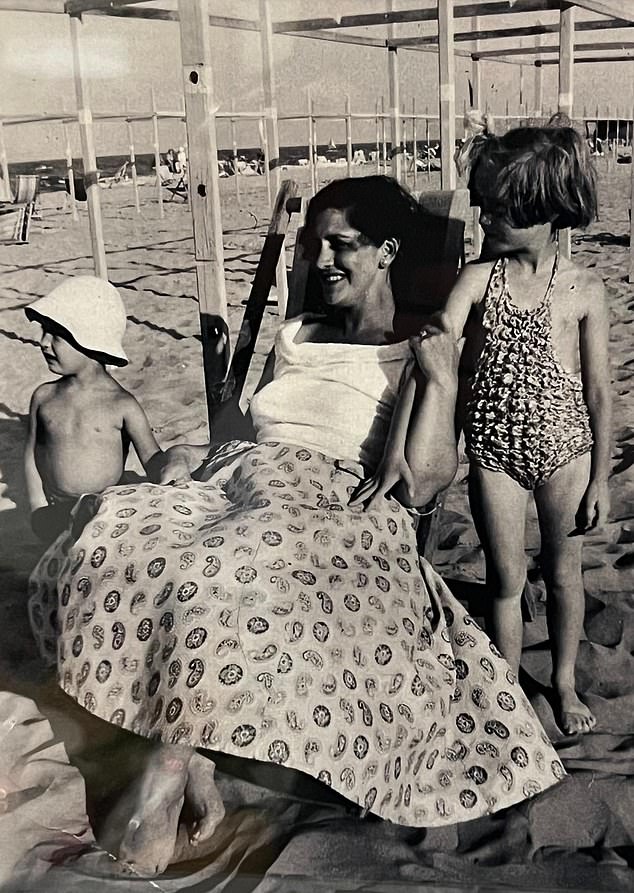 Chris had been one of seven siblings, and his sister painted a picture of an idyllic childhood. Sharing an old family photograph (pictured, with Chris, left, Mrs Whitaker, right, and their mother Winifred, centre), she said: 'Chris was the apple of my mother's eye'