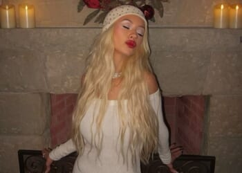 Christina Aguilera showed off her figure as she celebrated her 45th birthday on Thursday