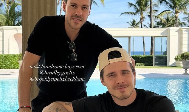 Nicola Peltz has shared a sweet snap of husband Brooklyn Beckham with her brother as she heads home for Christmas