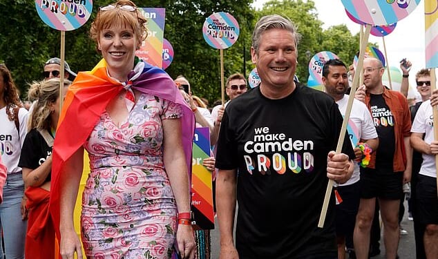 While in opposition in 2022, Angela Rayner and Sir Keir Starmer took part in a Pride march