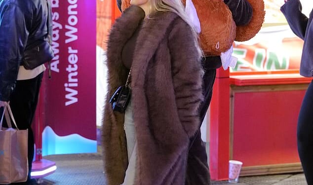 England player Cole Palmer enjoyed a festive night out with his new girlfriend Olivia Holder, 23, at Winter Wonderland in London's Hyde Park on Thursday