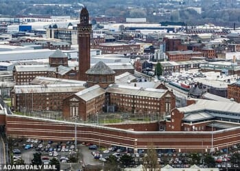 The use of drones has soared in recent years with HMP Manchester (pictured), also known as Strangeways, recording at least 220 drop-offs in just 12 months