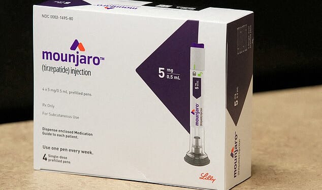A box of Mounjaro, a tirzepatide injection drug used for treating type 2 diabetes