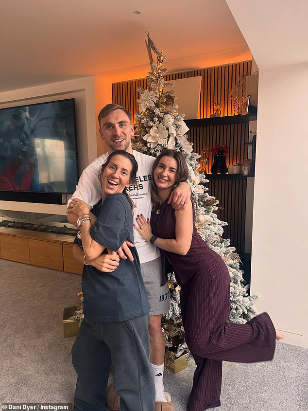 Dani, 29, and her husband Jarrod Bowen, 29, looked in high spirits as they posed for several sweet snaps with family on Christmas Day