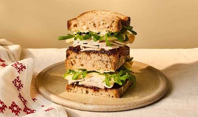 Gail's Smoked Turkey and Swiss Cheese Sandwich topped the highest salt content chart, boasting 4.8g - 80 per cent of an adult's daily intake