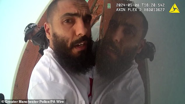 Bilel was led outside by police and pinned to the bonnet of a car as he was informed he was under arrest under suspicion of offences in connection with the Terrorism Act