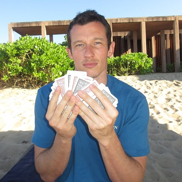 Before later enjoying a wholesome game of cards with her husband-to-be.