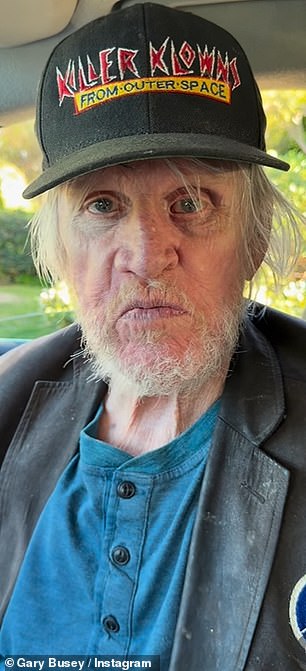'Hey, it's Gary Busey, and I have got a great Christmaspresent for you: listen to this,' said the 81-year-old, and then began loudly to honk like a goose