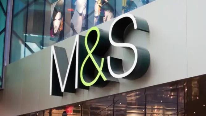Marks & Spencer storefront sign.