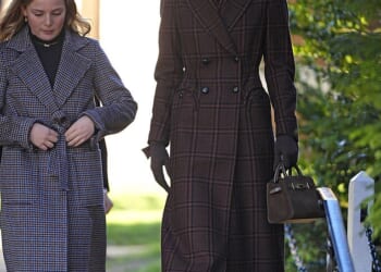 Princess of Wales in a windowpane check coat by Italian brand Blazé Milano