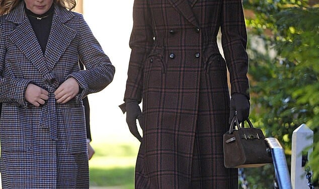Princess of Wales in a windowpane check coat by Italian brand Blazé Milano