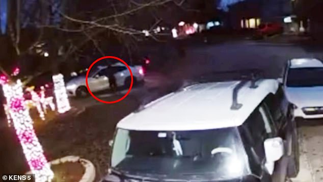 Footage from a neighbor's surveillance camera showed an individual believed to be Mendoza Olmos standing near her vehicle with the lights on. She appeared to search the inside the car for an unidentified item, investigators said. Moments later, the footage ends