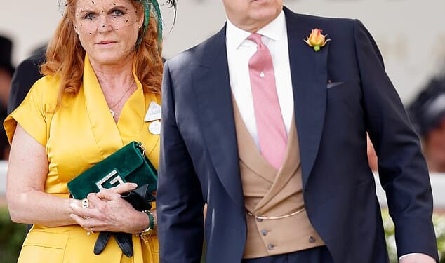 Sarah Ferguson and Andrew Mountbatten-Windsor at Ascot Racecourse on June 21, 2019
