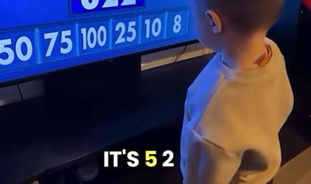 Little Acer was filmed standing in front of the TV as Channel 4 host Rachel Riley drew the cards for the famous numerical challenge