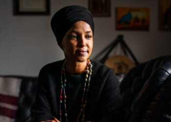 Rep. Ilhan Omar poses for a portrait inside her office on Capitol Hill on Dec. 10, 2025 in Washington, DC.