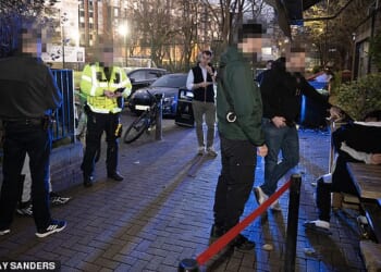Guy Adams accompanies plain clothed and uniformed police to arrest a phone thief at a pub in Waterloo