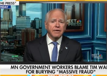 Minnesota Gov. Tim Walz speaks on NBC's "Meet the Press" on Sunday.