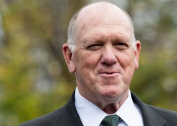 White House Border Czar Tom Homan speaks with the press outside of the West Wing of the White House in Washington, D.C., on Nov. 14, 2025.