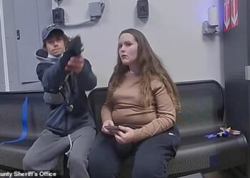 Shane Newman was allegedly captured on body camera footage pulling out a gun - which apparently malfunctioned - as Katarina Jeffrey sat beside him on Thursday