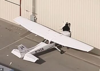 A thief allegedly broke into Van Nuys Airport around 4am and hijacked a single-engine Cessna, before crashing it into a building