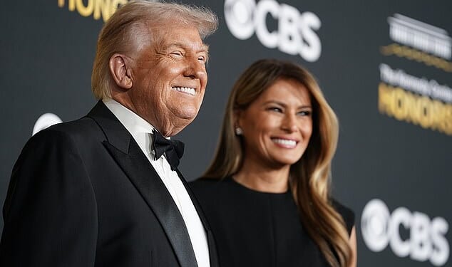 President Donald Trump and first lady Melania Trump attend the 48th annual Kennedy Center Honors at the Kennedy Center on December 07, 2025 in Washington, DC