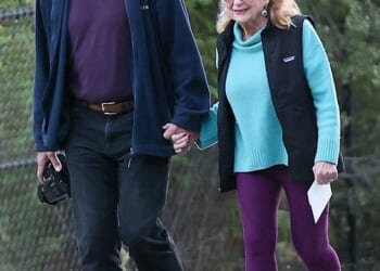 A Hollywood golden couple with an 18 year age-gap looked as smitten as can be during a leisurely stroll