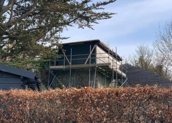 The large structure was built without planning permission in the garden of a new-build Airbnb in the small Welsh seaside resort of Rhos on Sea