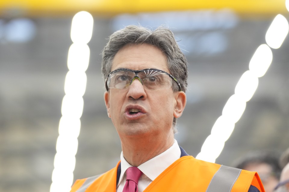 Ed Miliband, Energy Security and Net Zero Secretary, speaking during a visit to the Siemens Energy turbine factory in Hull.