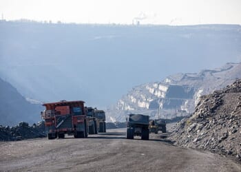 Under fire: The Poltava mine visited by the Mail on Sunday