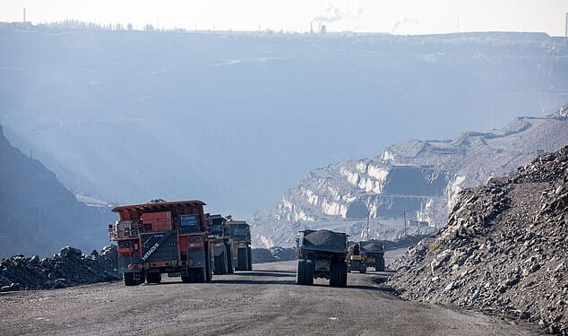 Under fire: The Poltava mine visited by the Mail on Sunday