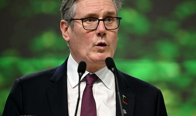 Sir Keir Starmer speaking at the CoP30 summit in Belem Brazil