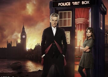 Peter Capaldi with co-star Jenna Coleman