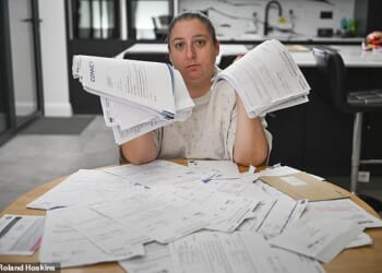 Lisa Freedman has received in excess of 2,000 letters chasing 'hundreds of thousands' of pounds in unpaid bills after fraudsters used her address to register cars and bank accounts