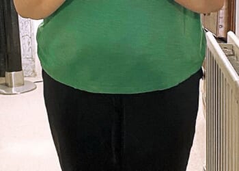 October 2024: Claudia Connell weighed 13st 2lb