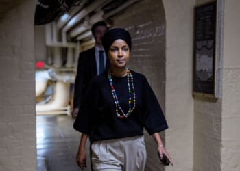 Rep. Ilhan Omar walks towards the U.S. Capitol Building on Dec. 10, 2025, in Washington, D.C.