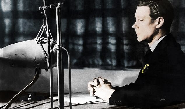 Edward VIII giving his abdication speech to the nation on 11 December 1936