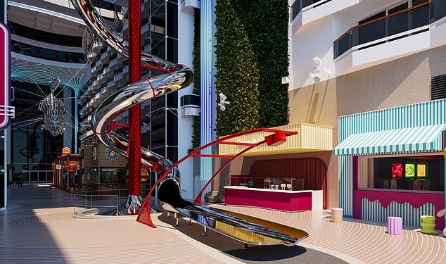 The slide, named The Spiral@Tree of Life, will twist and turn and plummet downwards, covering the height of 12 decks in seconds