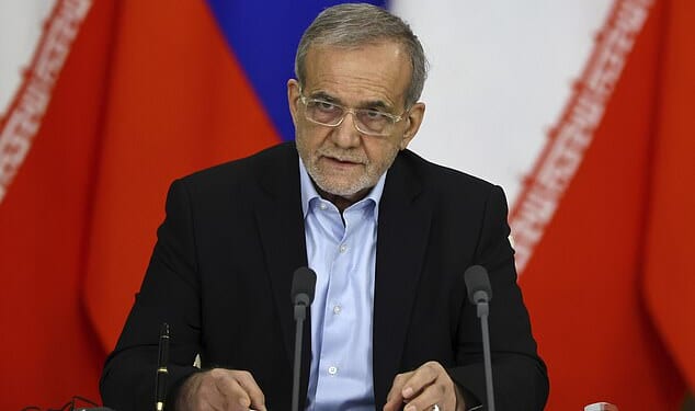 Iranian President Masoud Pezeshkian declared 'total war' with the US, Israel and Europe as the hostile nation looks to rebuild its nuclear capabilities