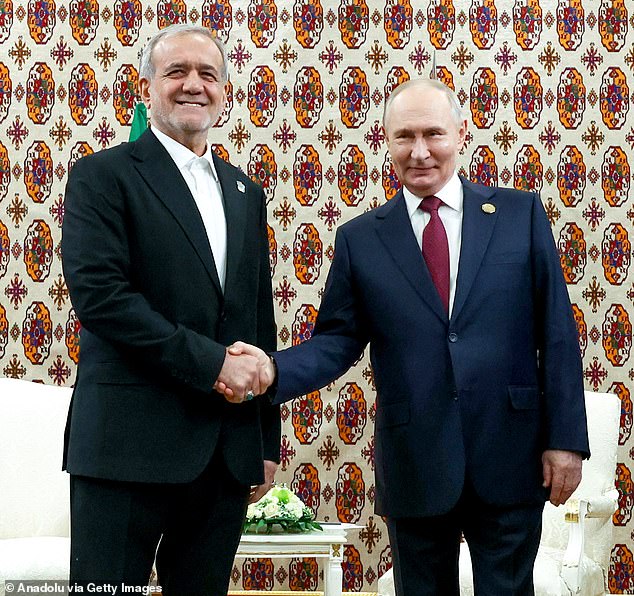 Pezeshkian seen with Russian President Vladimir Putin in November