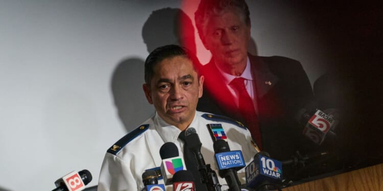 Providence Police Chief Colonel Oscar Perez speaks to reporters at a news conference about the Dec. 13 Brown University shooting in Providence, Rhode Island on Dec. 15, 2025.
