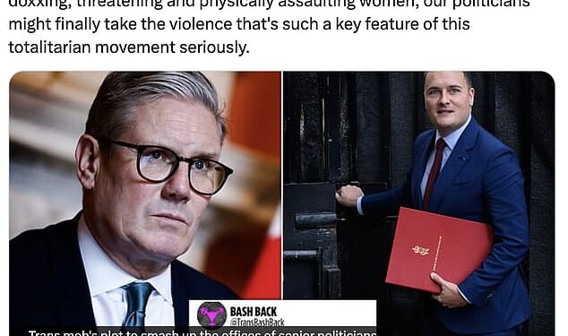 Author JK Rowling took to social media to share the Mail on Sunday's revelations about trans activists targeting senior politicians