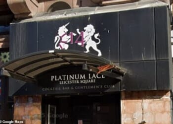 The group racked up a £3,500 bill at Platinum Lace night club in London's Leicester Square