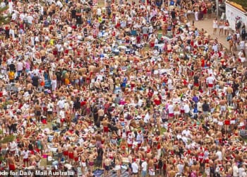 Meanwhile, Coogee beach appeared to be the place to be for Christmas festivities this year