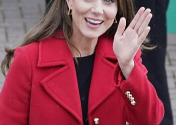 Princess Catherine wears LK Bennett for a visit to the RNLI Holyhead Lifeboat Station, in Holyhead, Wales