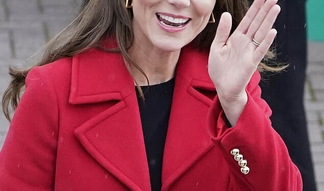 Princess Catherine wears LK Bennett for a visit to the RNLI Holyhead Lifeboat Station, in Holyhead, Wales