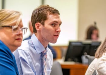 Tyler Robinson, accused of fatally shooting Charlie Kirk, appears during a hearing in Fourth District Court on Dec. 11, 2025, in Provo, Utah.