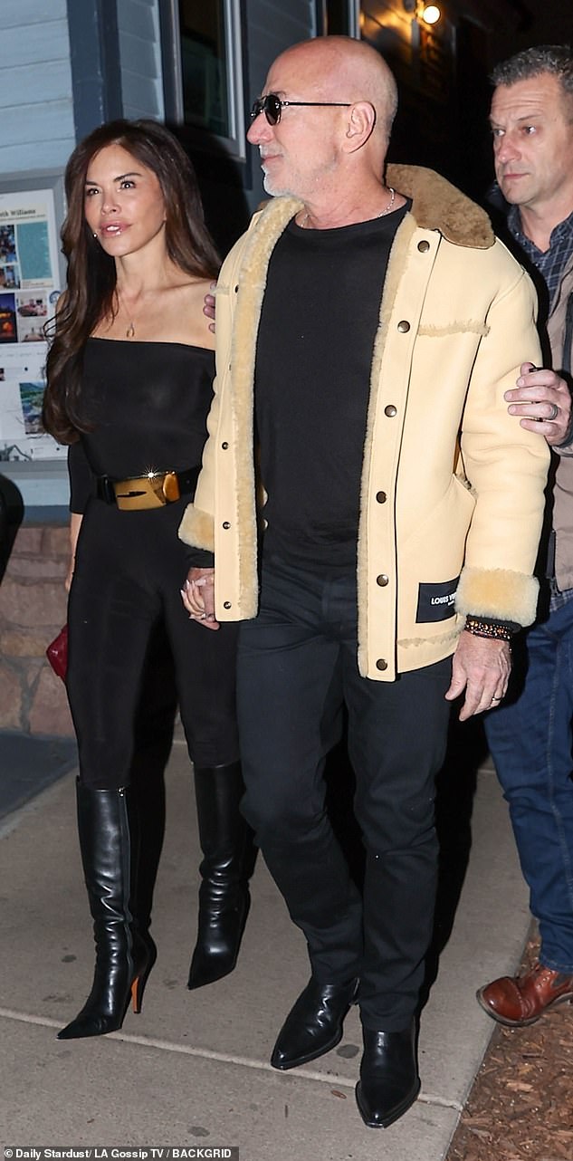 The former news reporter, who recently celebrated her 56th birthday, wore a skintight, all-black outfit that showed off her bare shoulders and svelte physique