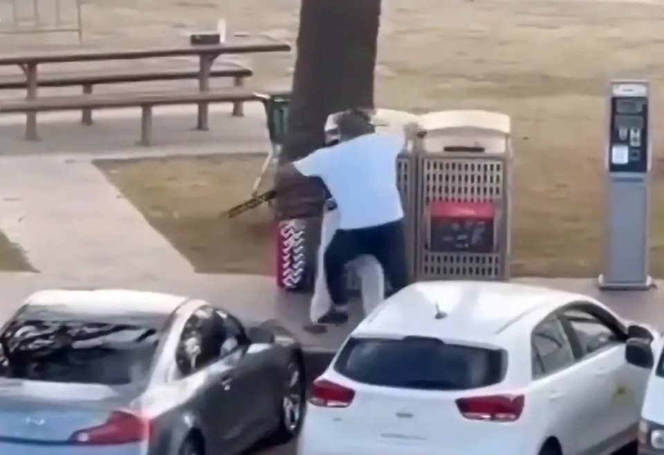 A hero bystander tackling a gunman at Bondi Beach.