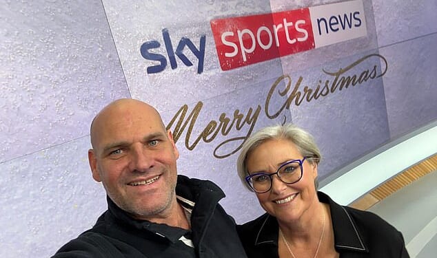 Clare Tomlinson signed off on her last shift at Sky Sports News with partner Carl Rumney